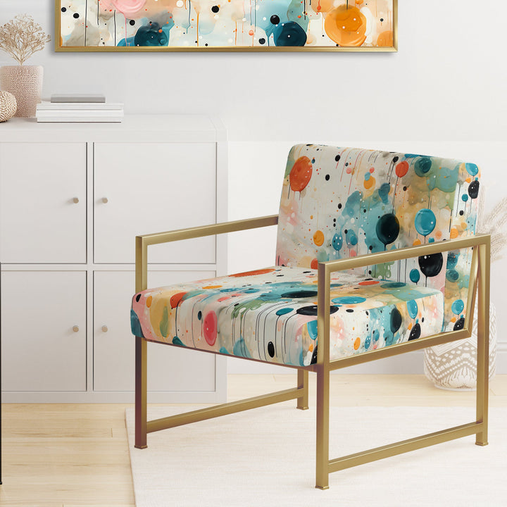 Multicolor Dance Polka Dots Pattern - Modern Accent Side Chair