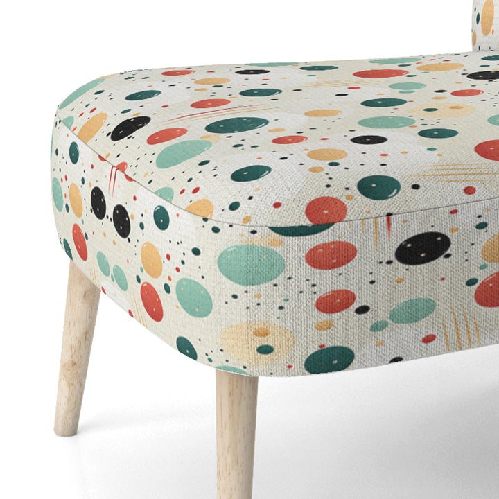 Geometric Harmony Polka Dots Pattern - Upholstered Modern Accent Chairs