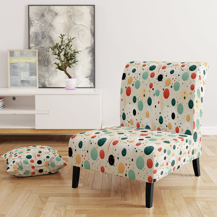 Geometric Harmony Polka Dots Pattern - Upholstered Modern Accent Chairs