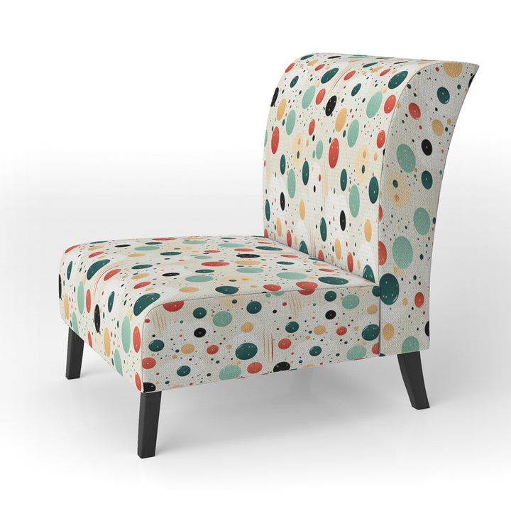 Geometric Harmony Polka Dots Pattern - Upholstered Modern Accent Chairs