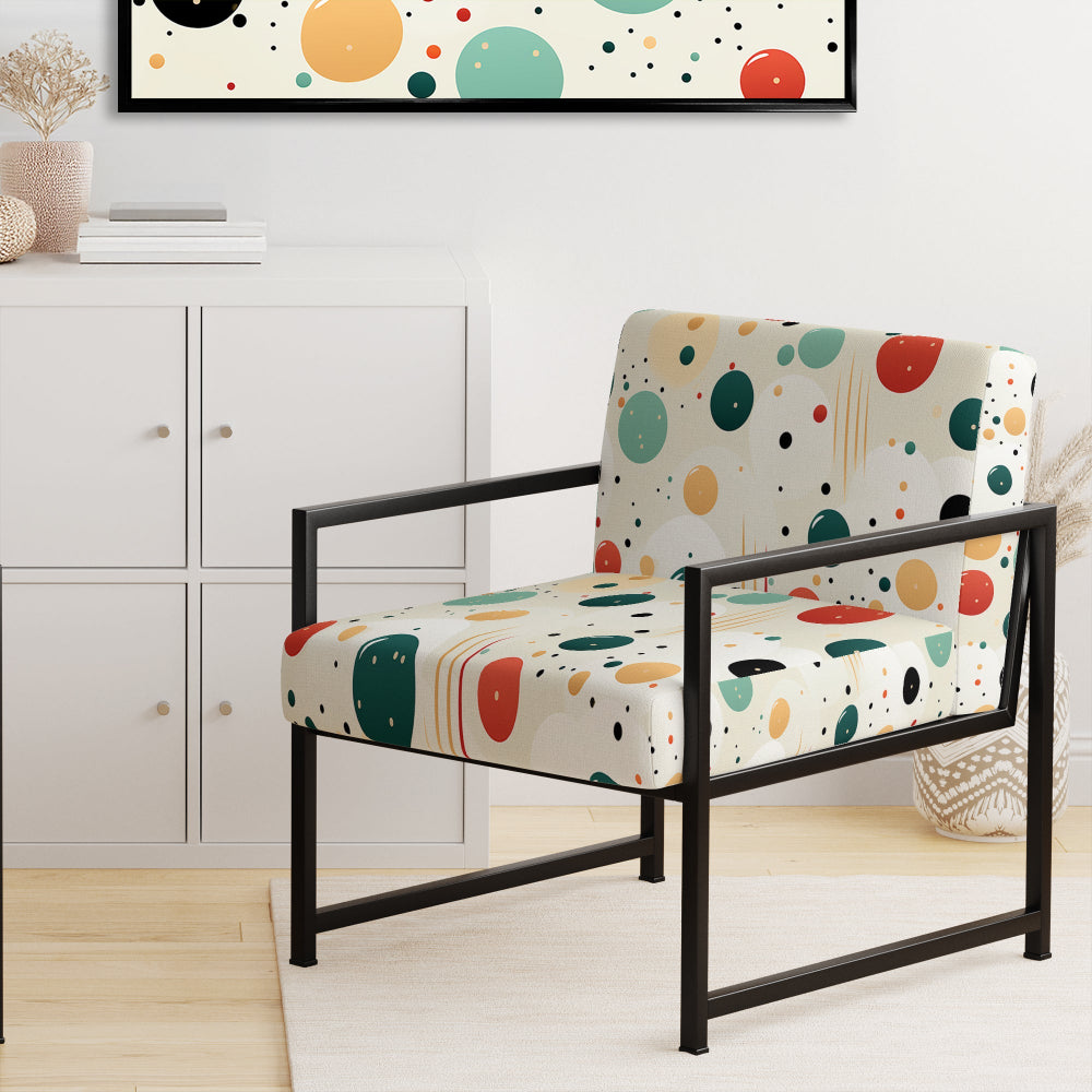 Geometric Harmony Polka Dots Pattern - Upholstered Modern Accent Chairs
