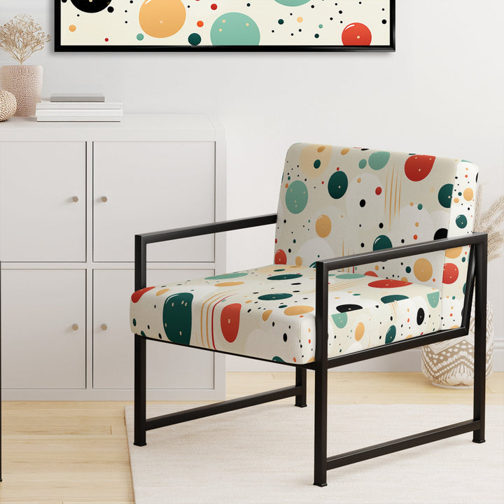Geometric Harmony Polka Dots Pattern - Upholstered Modern Accent Chairs