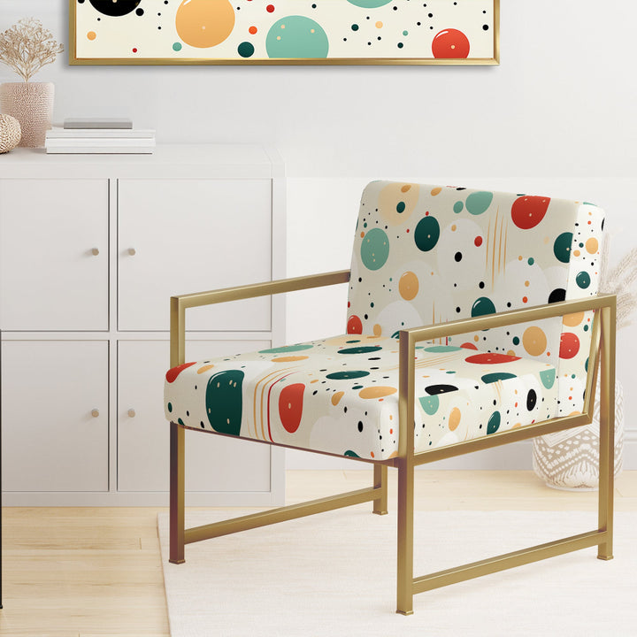 Geometric Harmony Polka Dots Pattern - Upholstered Modern Accent Chairs