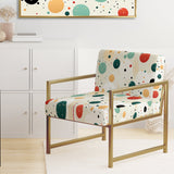 Geometric Harmony Polka Dots Pattern - Upholstered Modern Accent Chairs