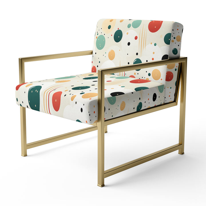 Geometric Harmony Polka Dots Pattern - Upholstered Modern Accent Chairs