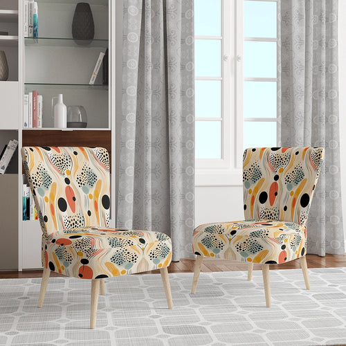 Tribal Essence Polka Dots Pattern- Upholstered Accent Chair
