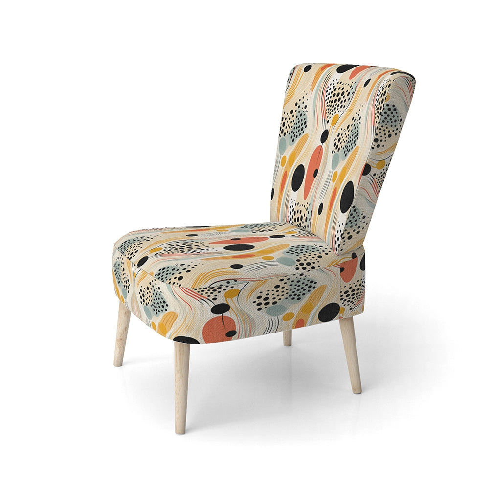 Tribal Essence Polka Dots Pattern- Upholstered Accent Chair