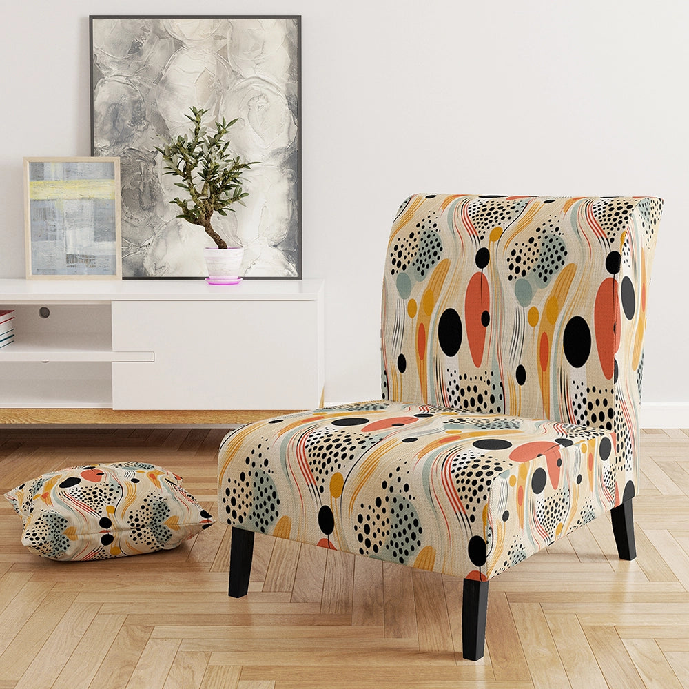 Tribal Essence Polka Dots Pattern- Upholstered Accent Chair