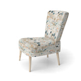 Grey And Blue Poka Dot Retro Landscape - Modern Accent Slipper Chair