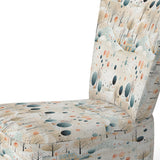 Grey And Blue Poka Dot Retro Landscape - Modern Accent Slipper Chair