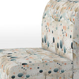Grey And Blue Poka Dot Retro Landscape - Modern Accent Slipper Chair
