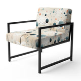 Grey And Blue Poka Dot Retro Landscape - Modern Accent Slipper Chair