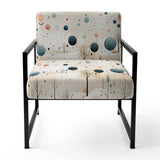 Grey And Blue Poka Dot Retro Landscape - Modern Accent Slipper Chair