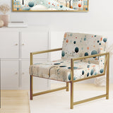 Grey And Blue Poka Dot Retro Landscape - Modern Accent Slipper Chair