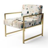 Grey And Blue Poka Dot Retro Landscape - Modern Accent Slipper Chair