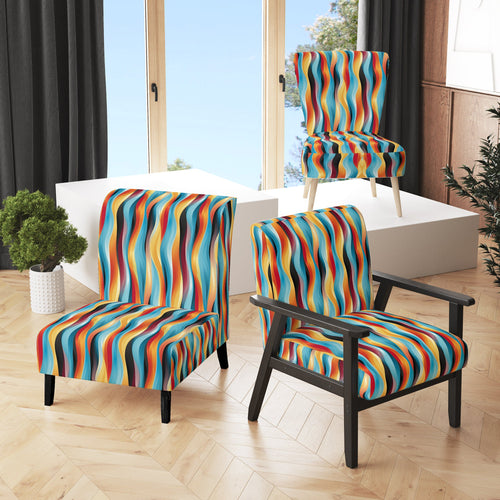 Popart Striped Rainbow Rhythm - Modern Accent Side Chair