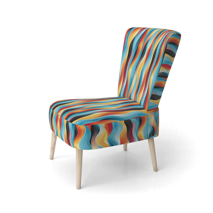 Popart Striped Rainbow Rhythm - Modern Accent Side Chair