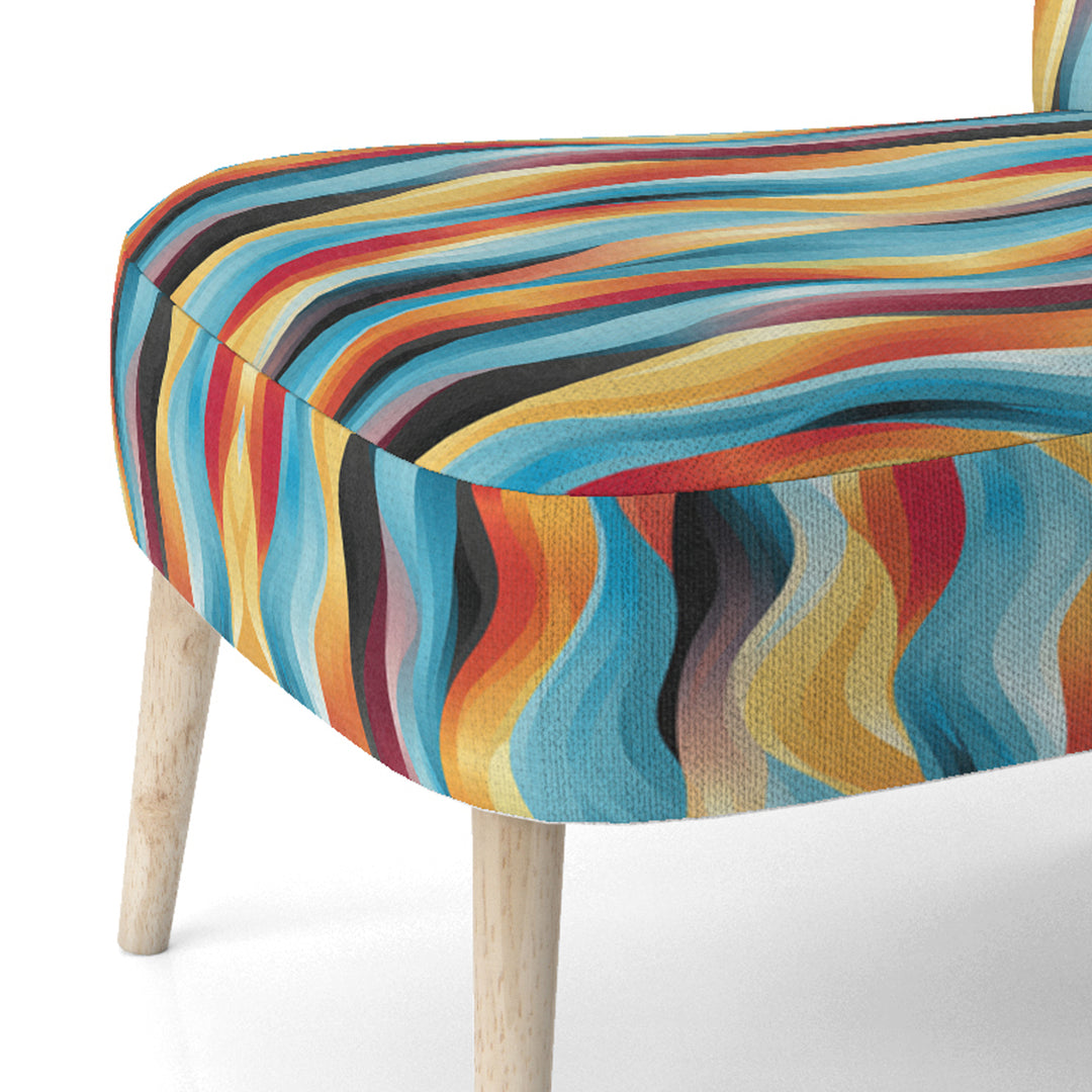 Popart Striped Rainbow Rhythm - Modern Accent Side Chair