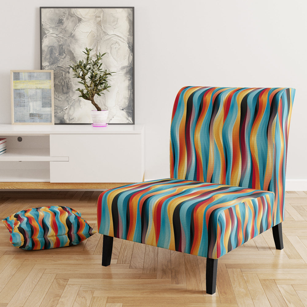 Popart Striped Rainbow Rhythm - Modern Accent Side Chair