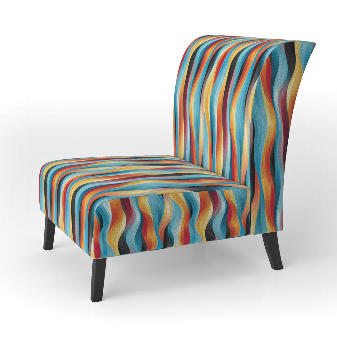 Popart Striped Rainbow Rhythm - Modern Accent Side Chair