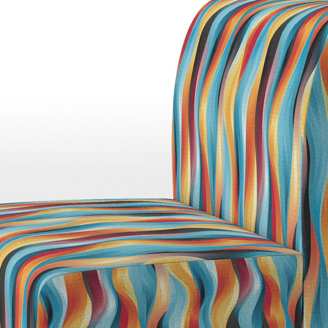 Popart Striped Rainbow Rhythm - Modern Accent Side Chair