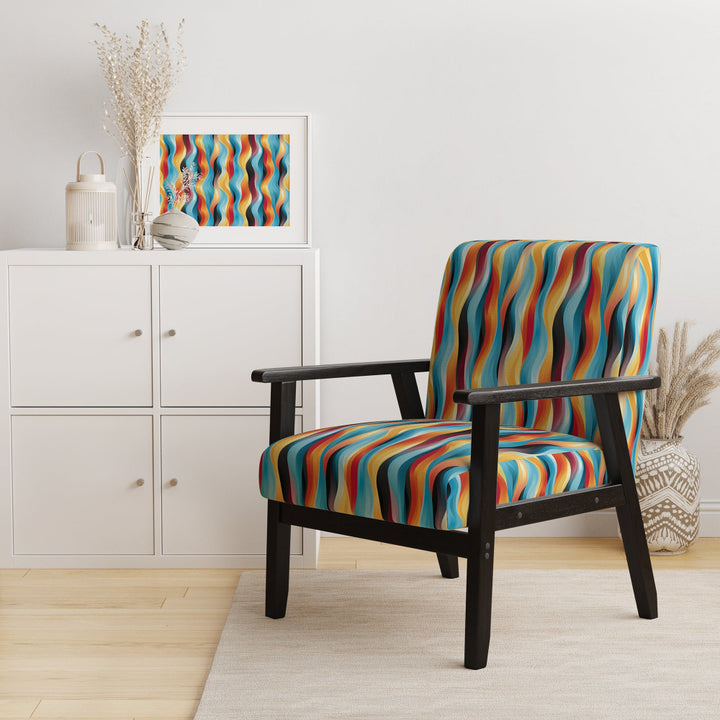 Popart Striped Rainbow Rhythm - Modern Accent Side Chair