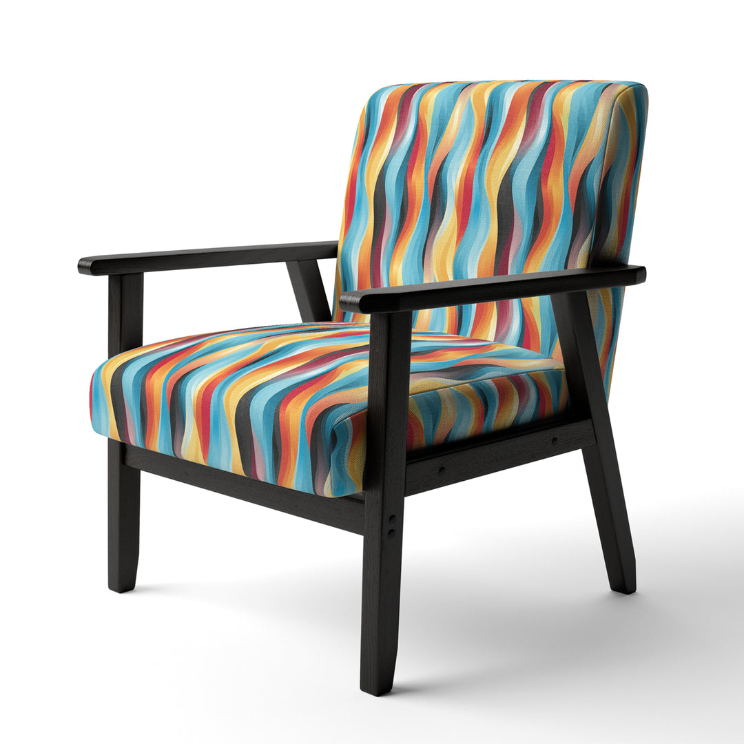 Popart Striped Rainbow Rhythm - Modern Accent Side Chair