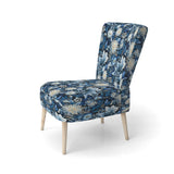 Russian Blue And White Flowers Reflections - Bohemian Accent Side Chair