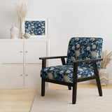 Russian Blue And White Flowers Reflections - Bohemian Accent Side Chair