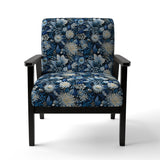 Russian Blue And White Flowers Reflections - Bohemian Accent Side Chair