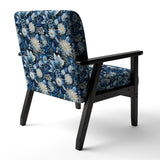 Russian Blue And White Flowers Reflections - Bohemian Accent Side Chair