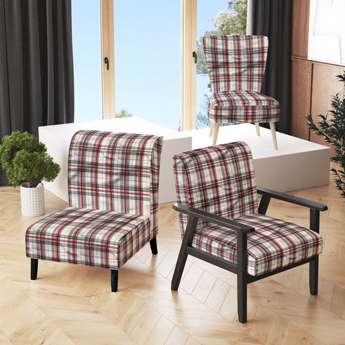 Rustic Farmhouse Plaid - Vintage Accent Slipper Chair