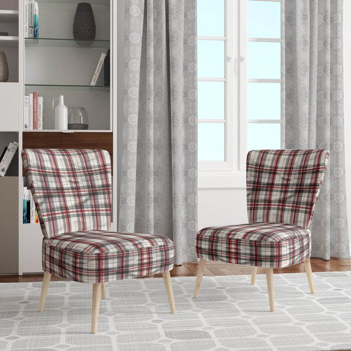 Rustic Farmhouse Plaid - Vintage Accent Slipper Chair