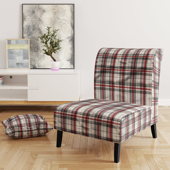 Rustic Farmhouse Plaid - Vintage Accent Slipper Chair
