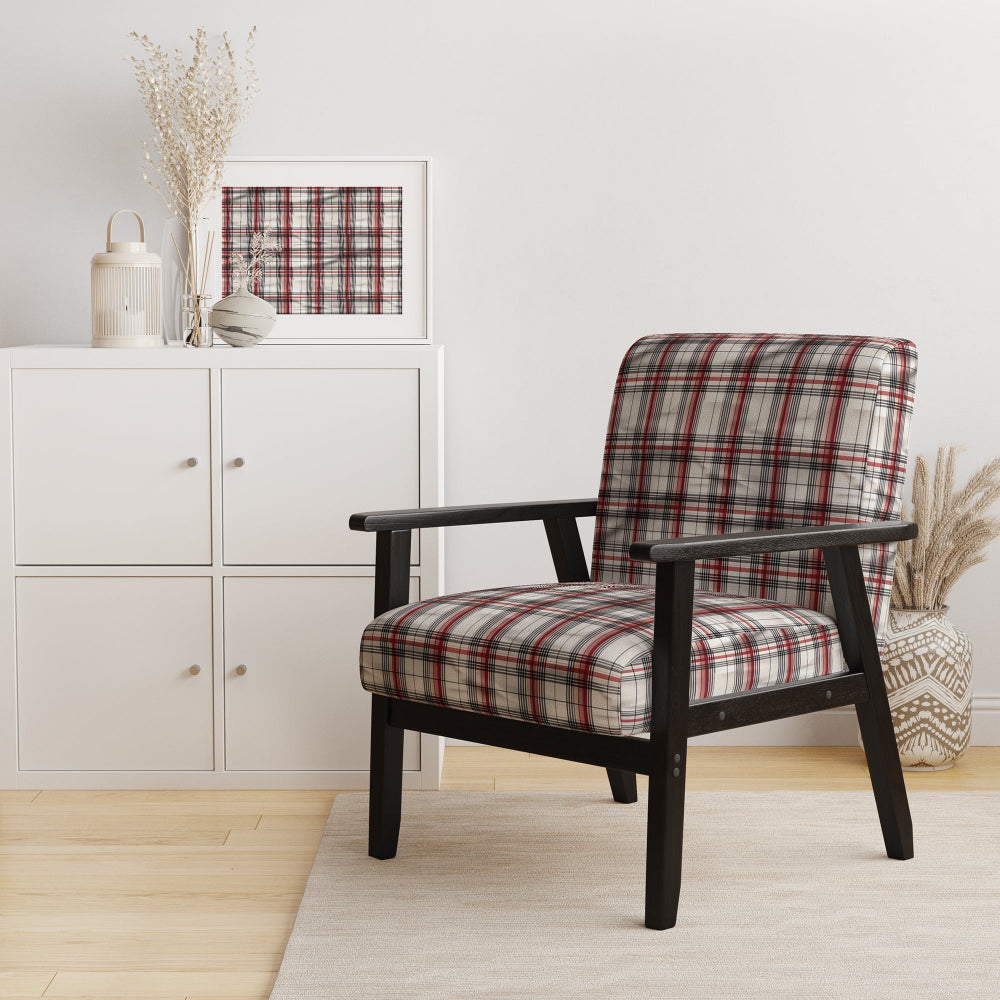 Rustic Farmhouse Plaid - Vintage Accent Slipper Chair