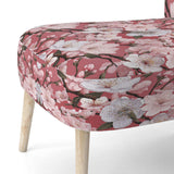 Pink Sakura Blossoms Floral- Upholstered Accent Chair