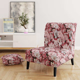 Pink Sakura Blossoms Floral- Upholstered Accent Chair