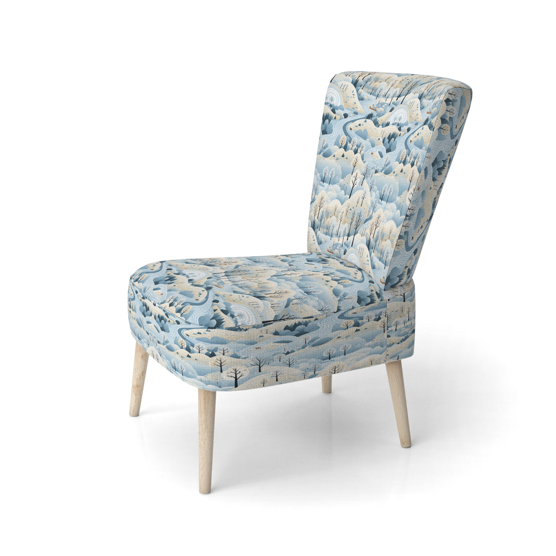 Scandinavian Winter Landscape - Cottage Accent Slipper Chair
