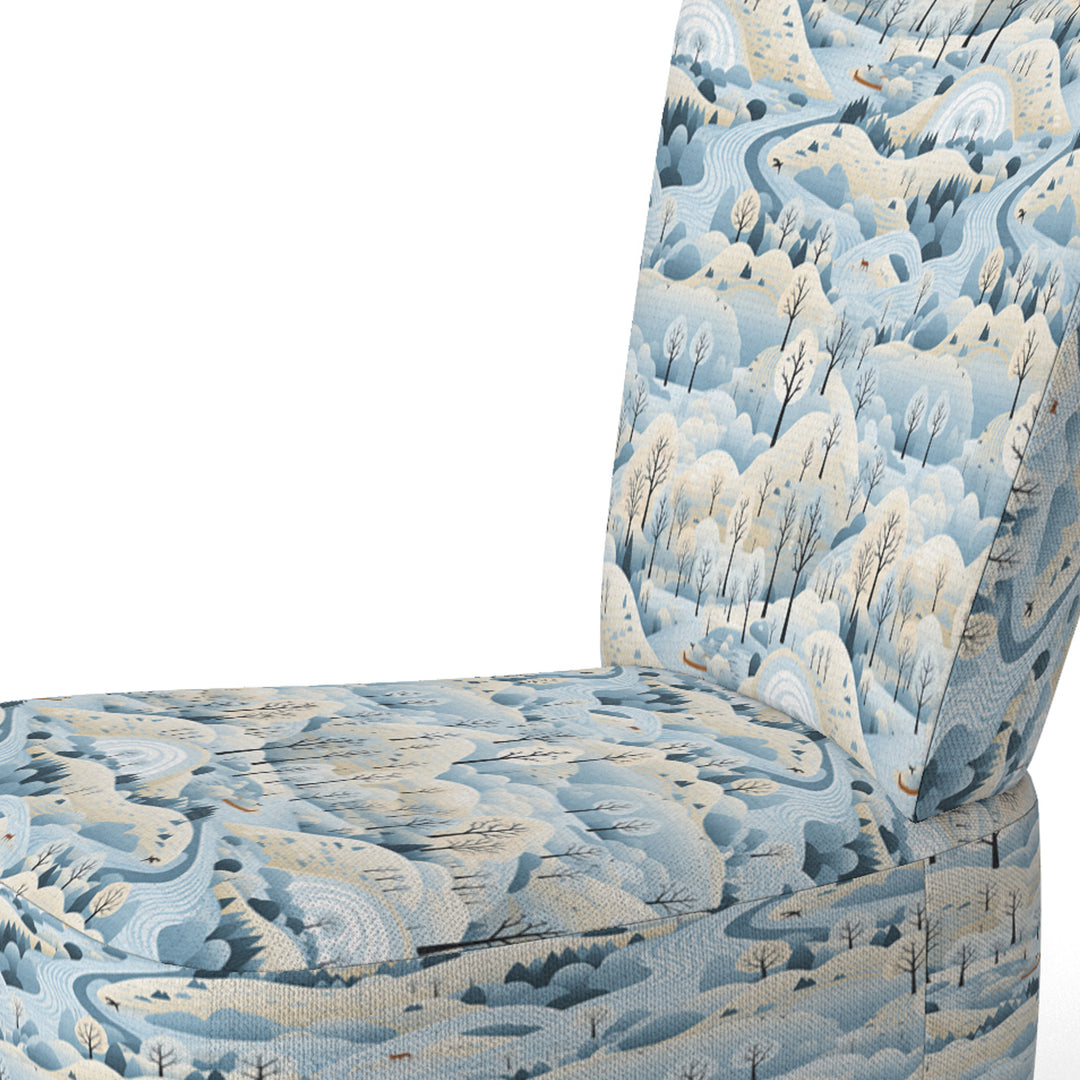 Scandinavian Winter Landscape - Cottage Accent Slipper Chair