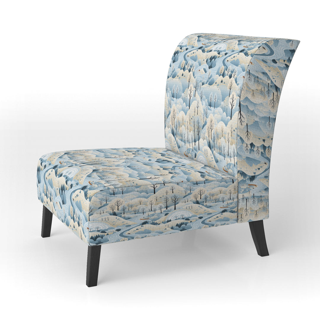 Scandinavian Winter Landscape - Cottage Accent Slipper Chair