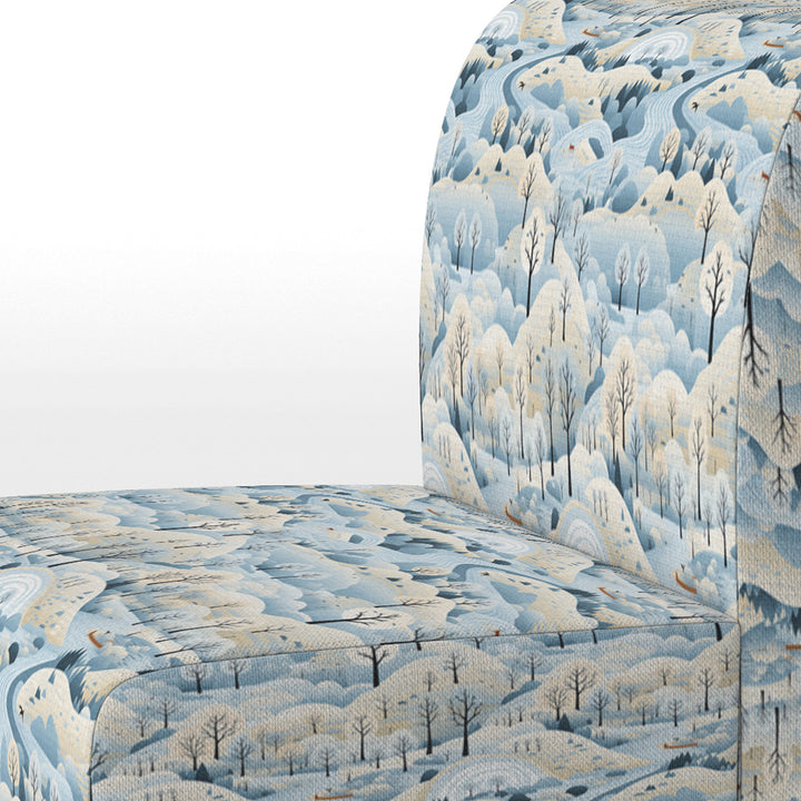 Scandinavian Winter Landscape - Cottage Accent Slipper Chair