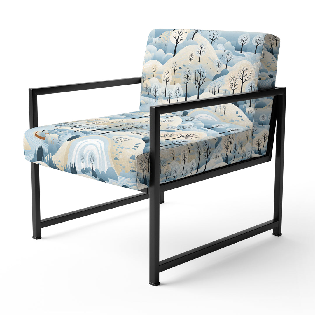 Scandinavian Winter Landscape - Cottage Accent Slipper Chair