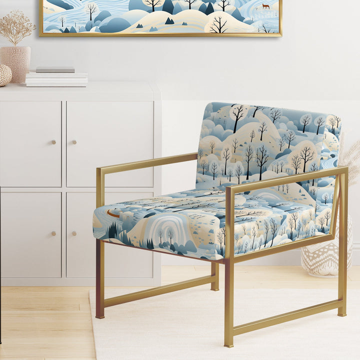Scandinavian Winter Landscape - Cottage Accent Slipper Chair