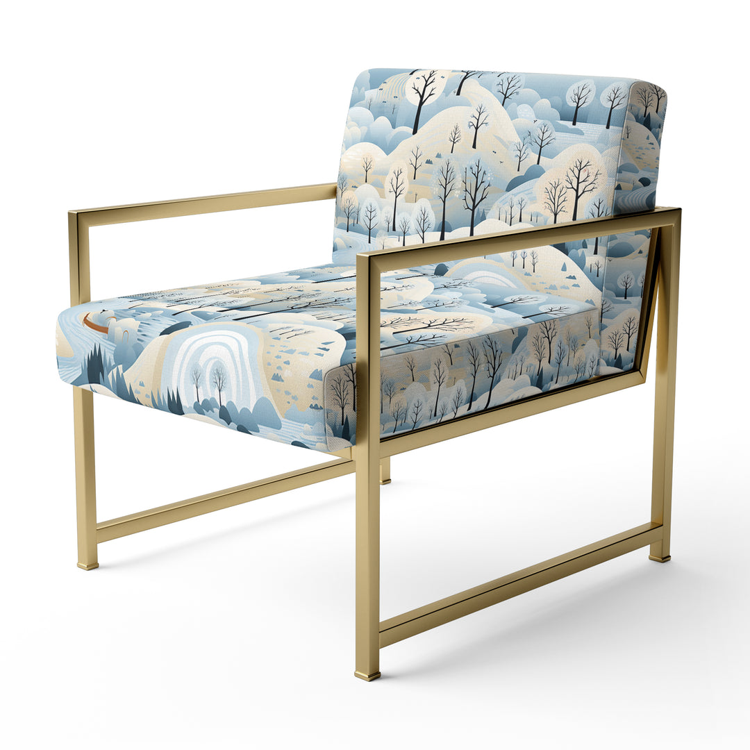 Scandinavian Winter Landscape - Cottage Accent Slipper Chair