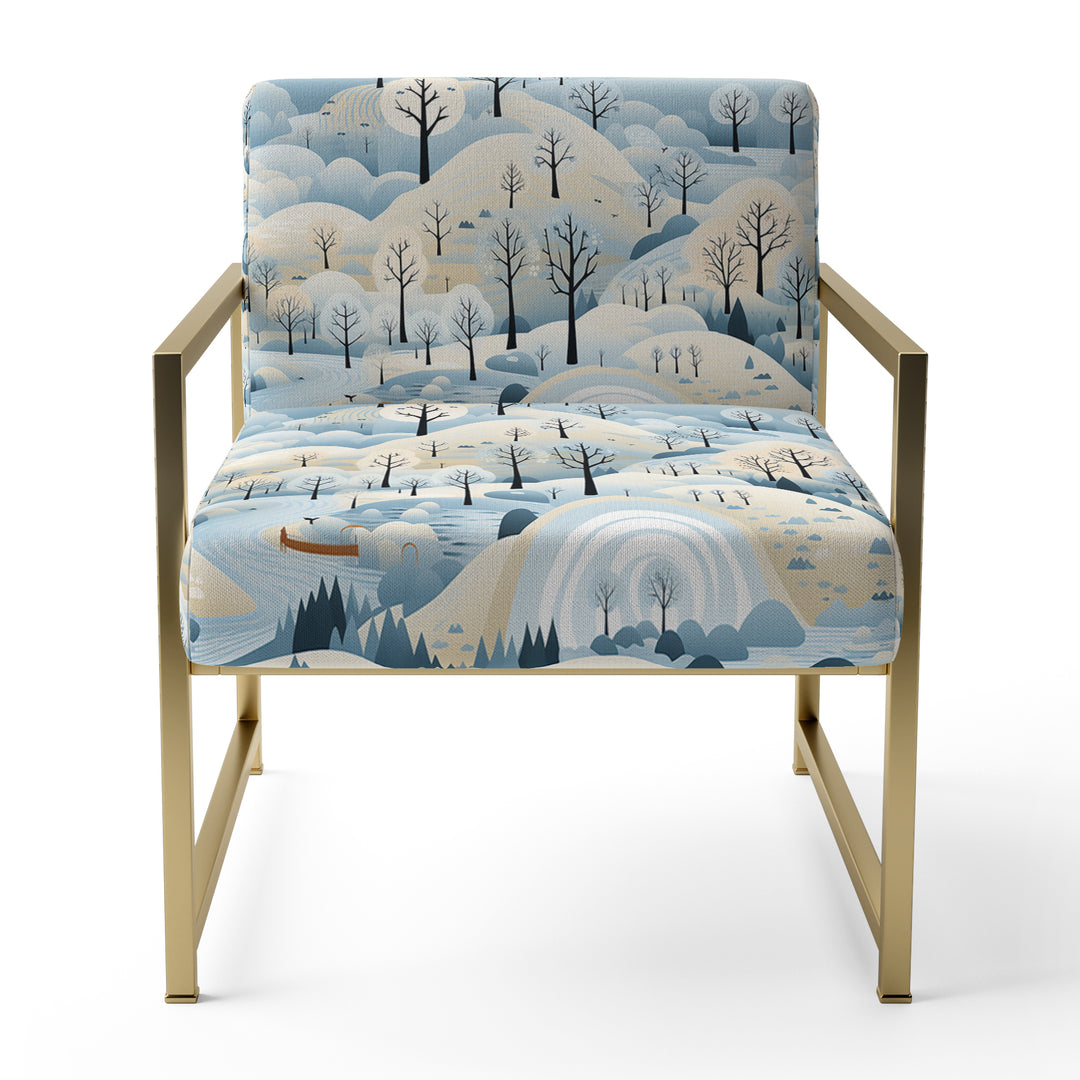 Scandinavian Winter Landscape - Cottage Accent Slipper Chair