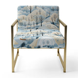 Scandinavian Winter Landscape - Cottage Accent Slipper Chair