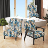 White And Teal Marble Flowers Serenity - Glam Arm Chair
