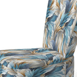 White And Teal Marble Flowers Serenity - Glam Arm Chair