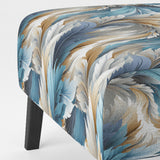 White And Teal Marble Flowers Serenity - Glam Arm Chair