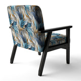 White And Teal Marble Flowers Serenity - Glam Arm Chair